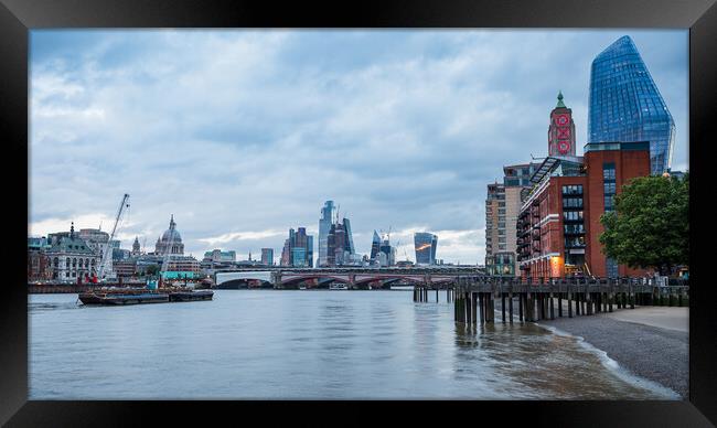 London waterfront at twilight Framed Print by Jason Wells