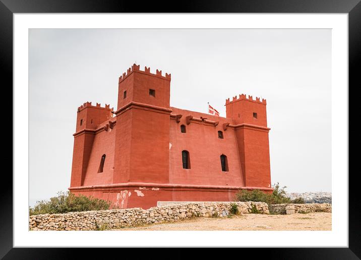 Red Tower in Mellieha Framed Mounted Print by Jason Wells