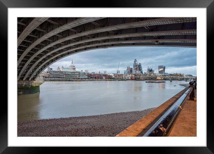 Square Mile framed by Cannon Street Railway Bridge Framed Mounted Print by Jason Wells