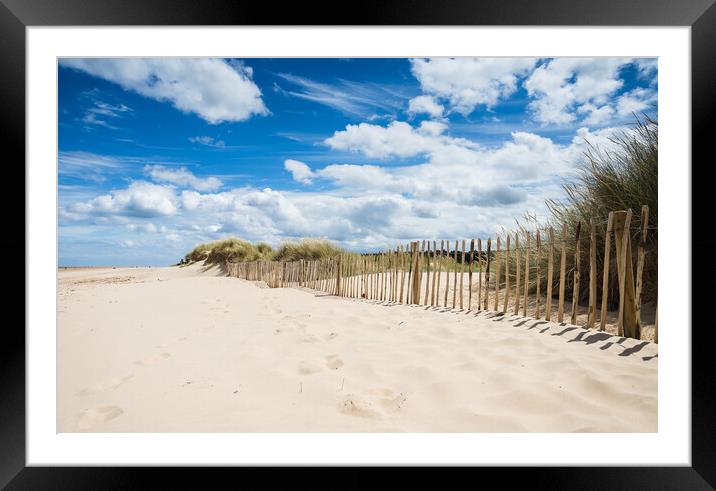 Holkham beach under a blue sky Framed Mounted Print by Jason Wells