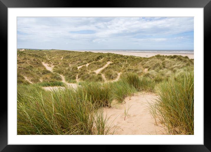 Trails over the dunes by  Ainsdale beach Framed Mounted Print by Jason Wells
