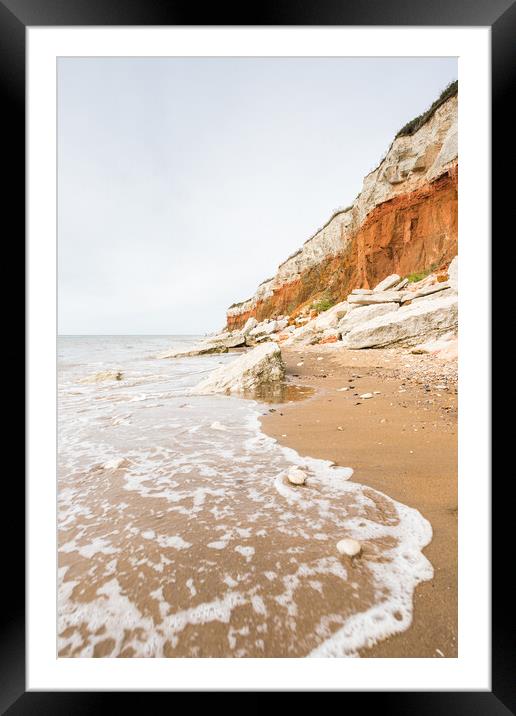 Waves lap up on Hunstanton beach Framed Mounted Print by Jason Wells