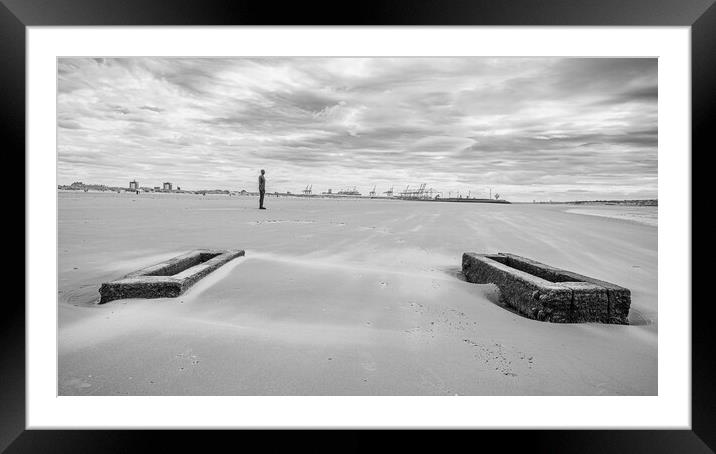 Another Place in black and white Framed Mounted Print by Jason Wells
