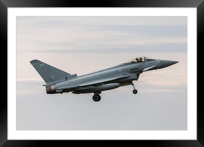 Side on view of a Typhoon landing Framed Mounted Print by Jason Wells