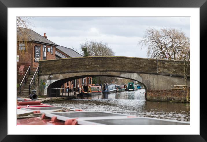 Narrow boats in Burscough Framed Mounted Print by Jason Wells