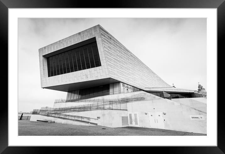 Museum of Liverpool in black and white Framed Mounted Print by Jason Wells