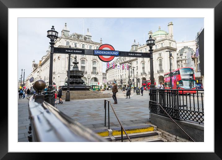 Piccadilly Circus tube entrance Framed Mounted Print by Jason Wells