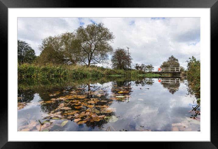Reflections on the Leeds Liverpool canal Framed Mounted Print by Jason Wells