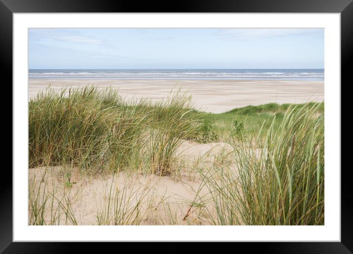 Ainsdale beach over the sand dunes Framed Mounted Print by Jason Wells