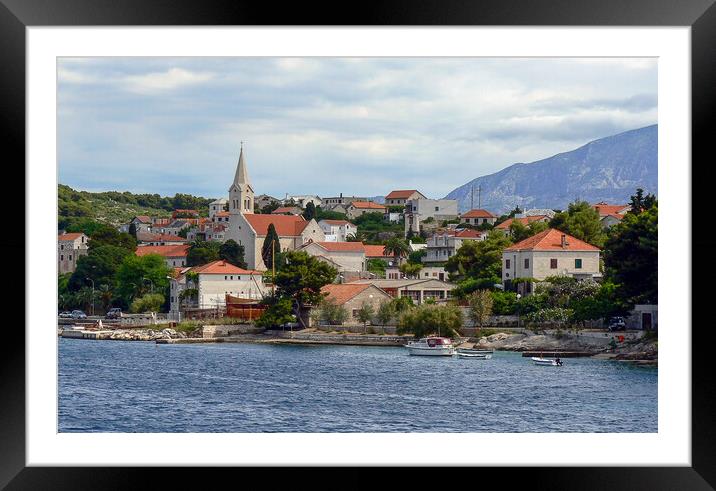 Approaching Jelsa on Hvar Island Framed Mounted Print by Jason Wells