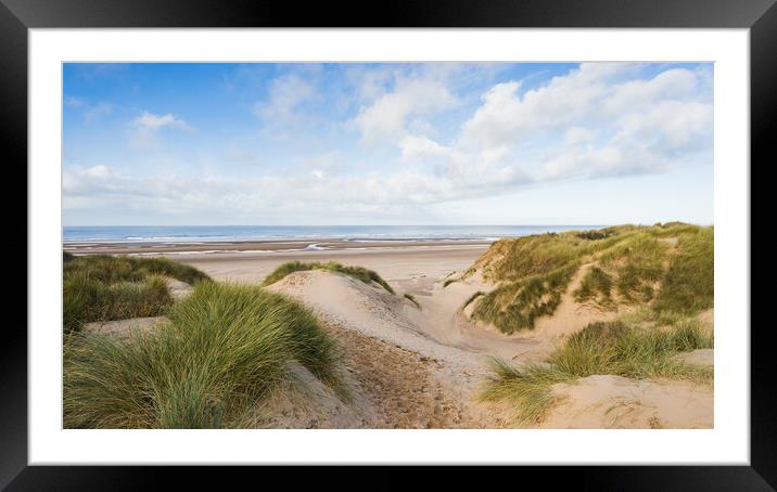 Formby beach over the sand dunes Framed Mounted Print by Jason Wells
