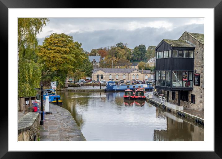 Looking down on Skipton canal basin Framed Mounted Print by Jason Wells