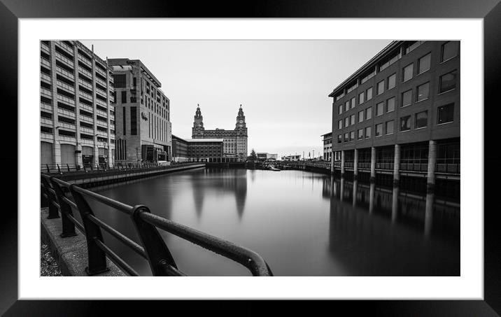 Princes Dock framing the Liver Building Framed Mounted Print by Jason Wells