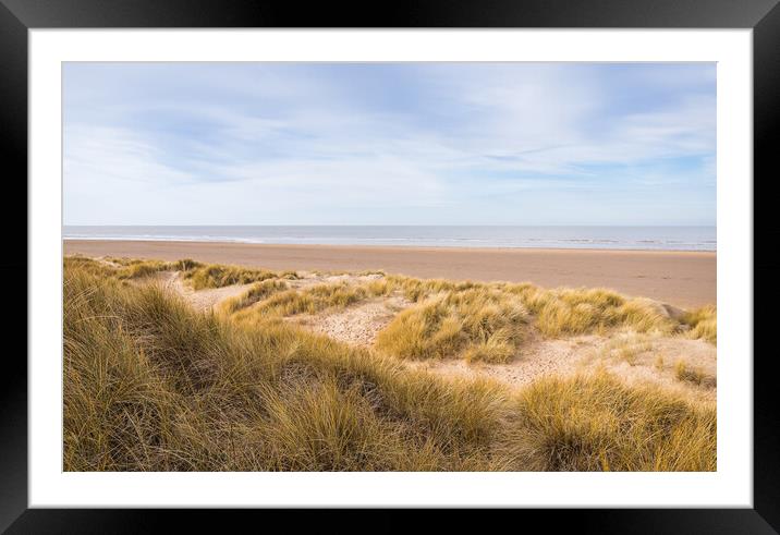 Ainsdale beach empty in winter Framed Mounted Print by Jason Wells