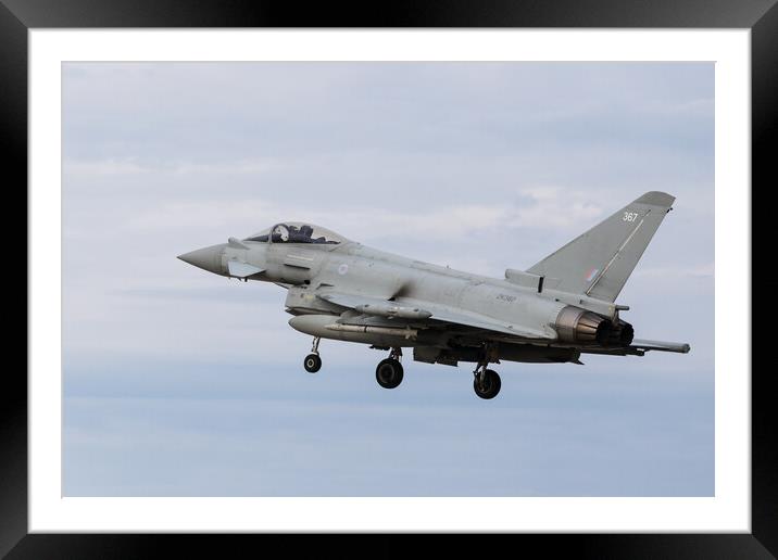 RAF Typhoon coming into land Framed Mounted Print by Jason Wells
