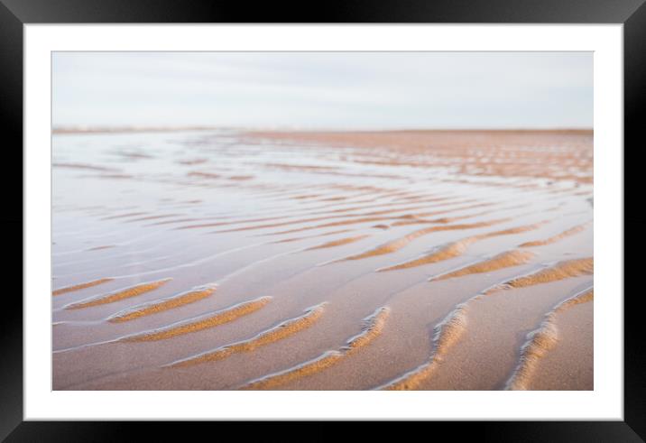 Water caught between sandy ripples Framed Mounted Print by Jason Wells