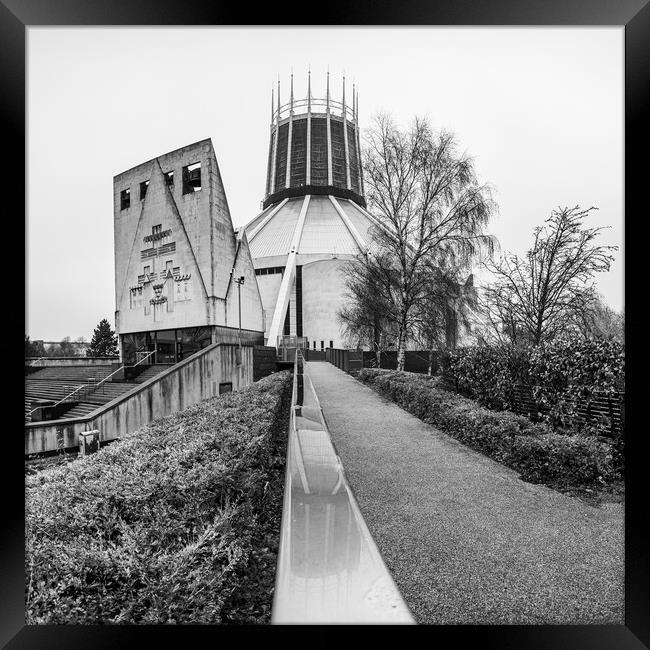 Pathway to the Liverpool Metropolitan Cathedral Framed Print by Jason Wells