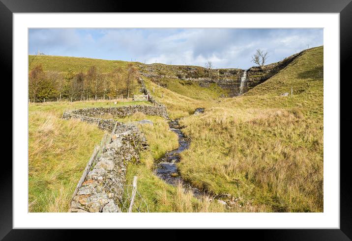 Upper Wharfedale waterfall Framed Mounted Print by Jason Wells