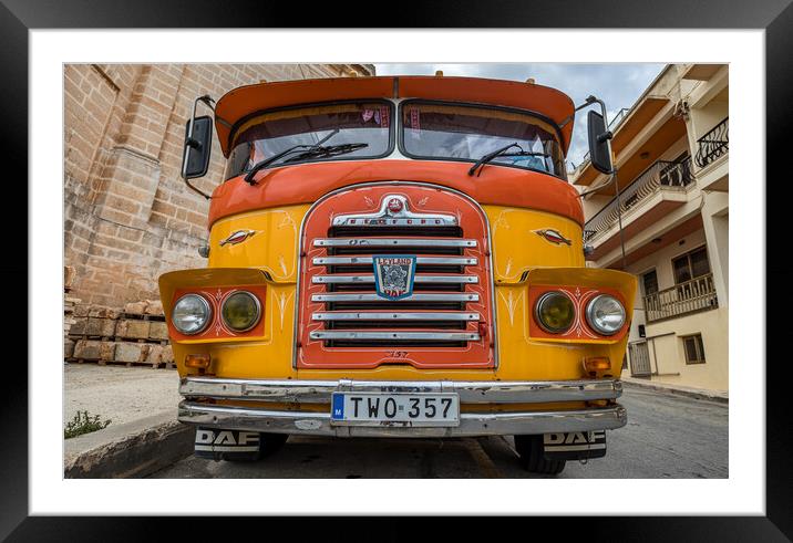 Orange and yellow Leyland DAF bus Framed Mounted Print by Jason Wells