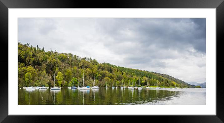 Yachts moored in Mitchell Wyke Ferry Bay Framed Mounted Print by Jason Wells
