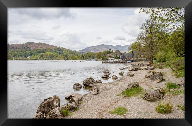 Rolling hills surrounding Lake Windermere Framed Print by Jason Wells