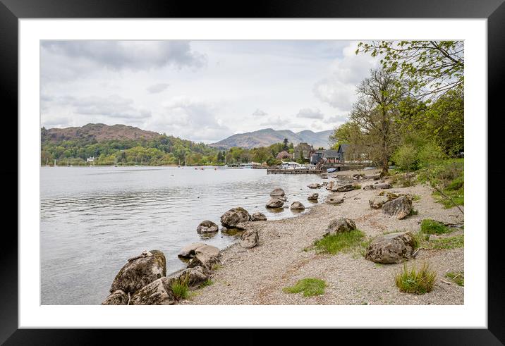 Rolling hills surrounding Lake Windermere Framed Mounted Print by Jason Wells