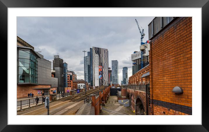 Deansgate Skyline: A Captivating Manchester Citysc Framed Mounted Print by Jason Wells