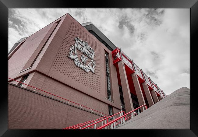 Looking up at the Main Stand at Anfield Framed Print by Jason Wells