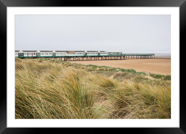 St Anne's Pier behind sand dunes Framed Mounted Print by Jason Wells