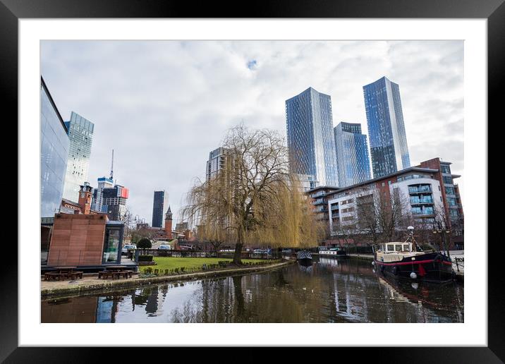 Castlefield Basin in Manchester Framed Mounted Print by Jason Wells
