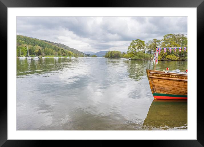 Queen of the lake moored at Far Sawrey Framed Mounted Print by Jason Wells