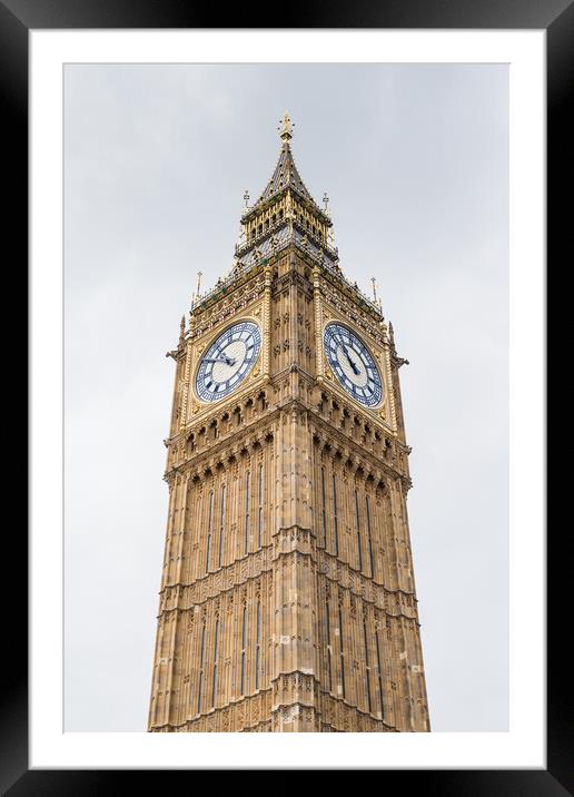 Big Ben under an overcast sky Framed Mounted Print by Jason Wells