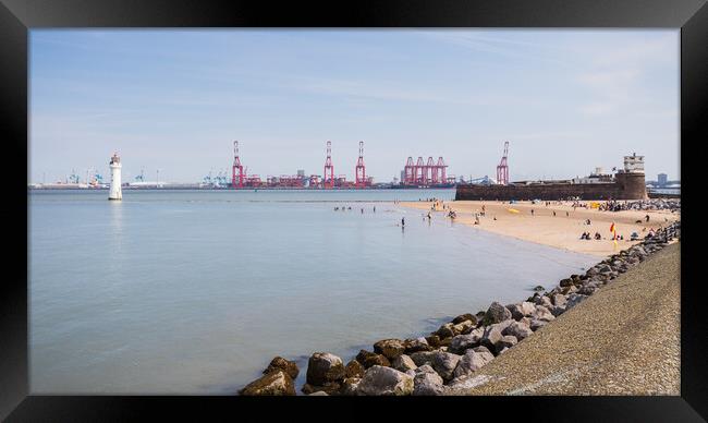 Locals enjoying New Brighton beach Framed Print by Jason Wells