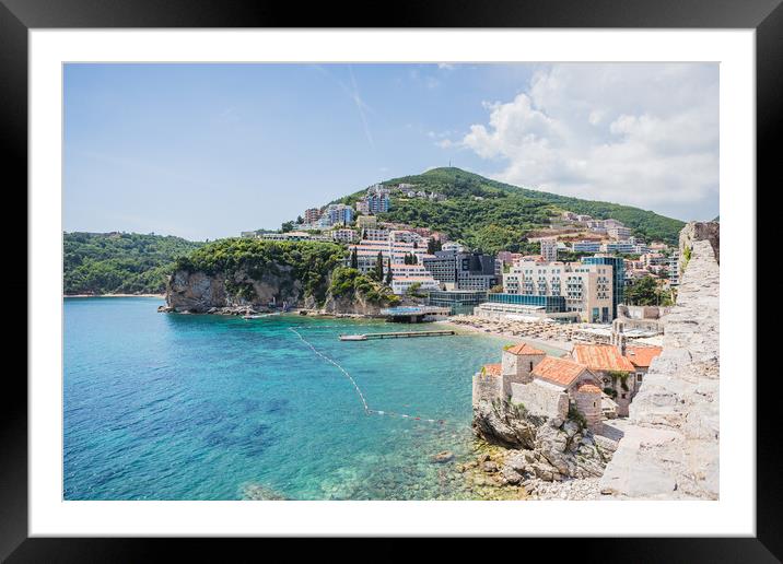 Budva Old Town and beaches Framed Mounted Print by Jason Wells