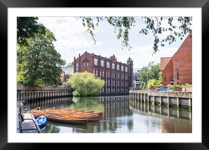 Norwich University of the Arts next to the River W Framed Mounted Print by Jason Wells