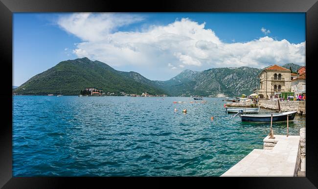 Perast and islands panorama Framed Print by Jason Wells