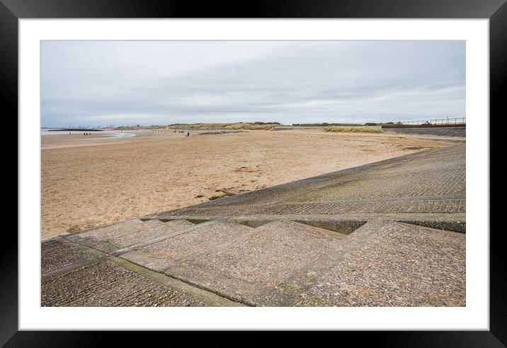 Steps leading down to Leasowe beach Framed Mounted Print by Jason Wells