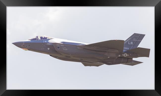 Valkyries F-35A Stealth fighter taking off Framed Print by Jason Wells