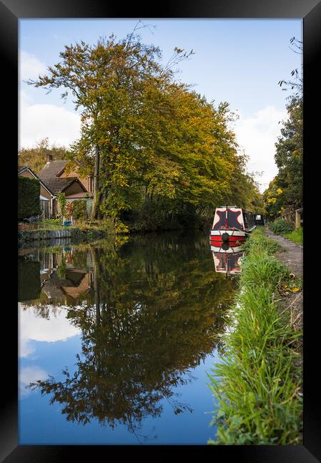 Leeds and Liverpool canal at autumn Framed Print by Jason Wells