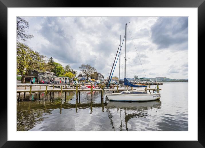 Jettys and landing stage at Waterhead Framed Mounted Print by Jason Wells
