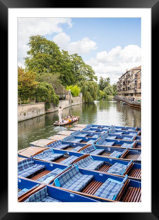 Punting by Quayside in Cambridge Framed Mounted Print by Jason Wells