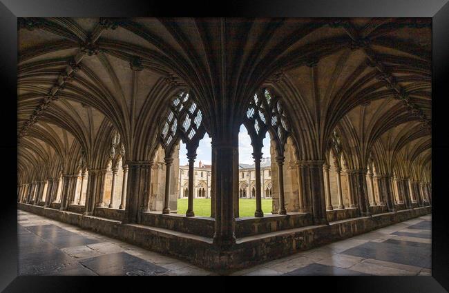 Cloisters in Norwich Cathedral Framed Print by Jason Wells