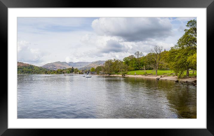 Shores of Lake Windermere by Jenkins Field Framed Mounted Print by Jason Wells