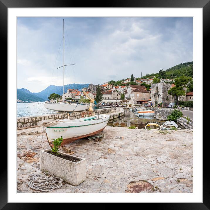 Boats in Perast marina Framed Mounted Print by Jason Wells