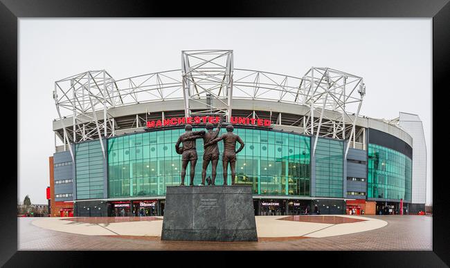 United Trinity and Old Trafford panorama Framed Print by Jason Wells
