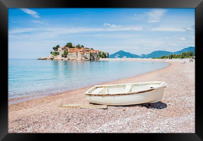 Boat on Ivano Vidoni Beach Framed Print by Jason Wells