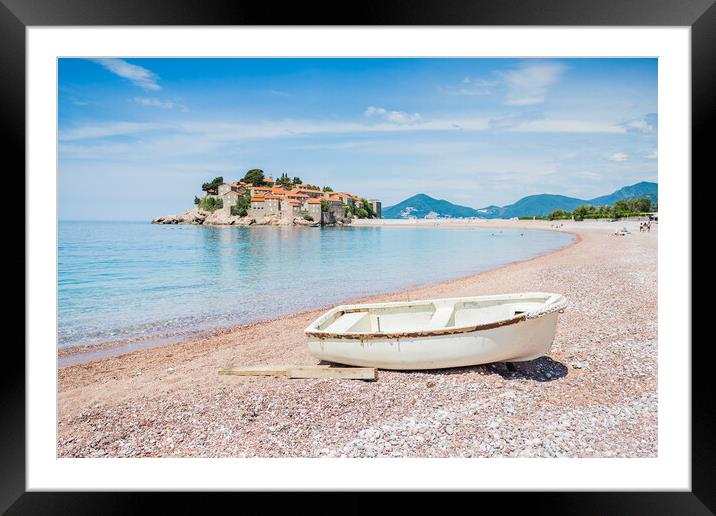 Boat on Ivano Vidoni Beach Framed Mounted Print by Jason Wells