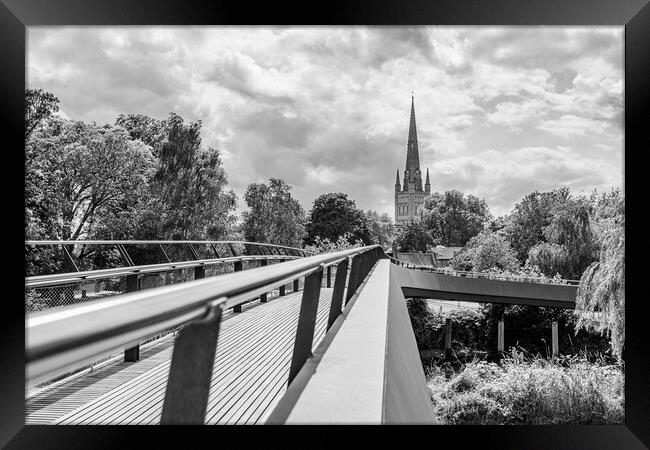 Jarrold Bridge leads to Norwich Cathedral Framed Print by Jason Wells