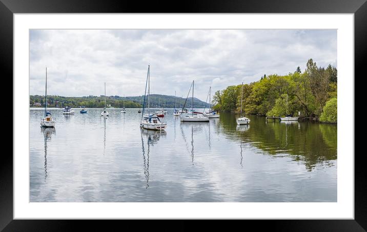 Sail boats along the shores of Lake Windermere Framed Mounted Print by Jason Wells