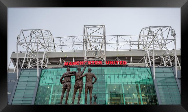 United Trinity facing Old Trafford Framed Print by Jason Wells